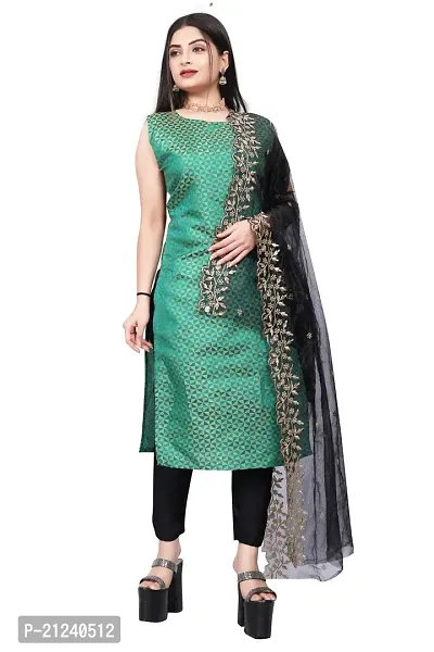 Stylish A-Line Teal Jacquard Jacquard kurta Set