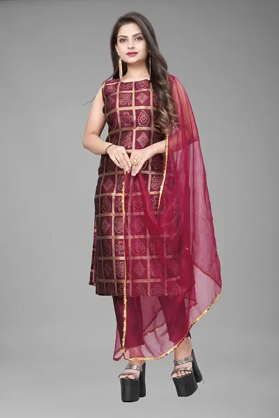 Elegant Jacquard Jacquard Weave Dress Material With Dupatta For Women