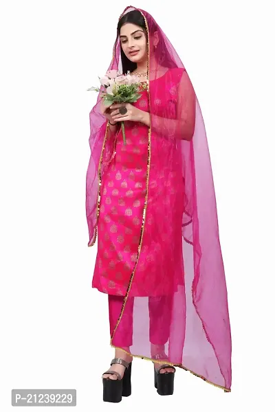 Stylish A-Line Pink Jacquard Jacquard kurta Set-thumb0