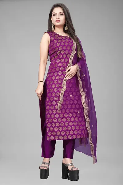 Fancy Jacquard Kurta Set For Women