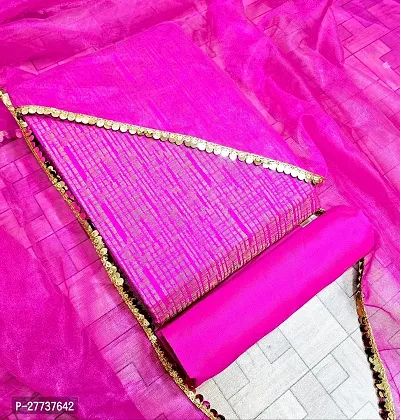 Elegant Banarasi Silk Jacquard Weave Dress Material with Dupatta For Women-thumb0