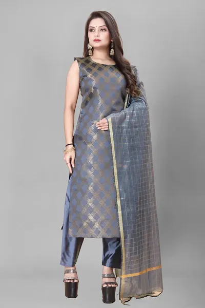 Elegant Banarasi Silk Jacquard Weave Dress Material with Dupatta For Women