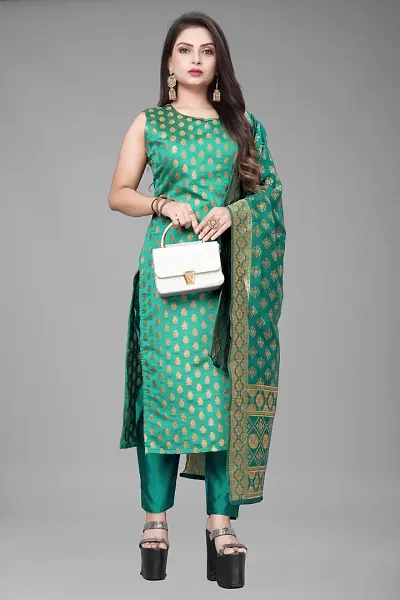 Elegant Jacquard Jacquard Weave Dress Material With Dupatta For Women