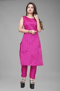 A-Line Pink Woven Design Jacquard kurta Set-thumb1