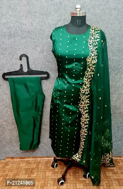 Stylish A-Line Green Jacquard Jacquard kurta Set