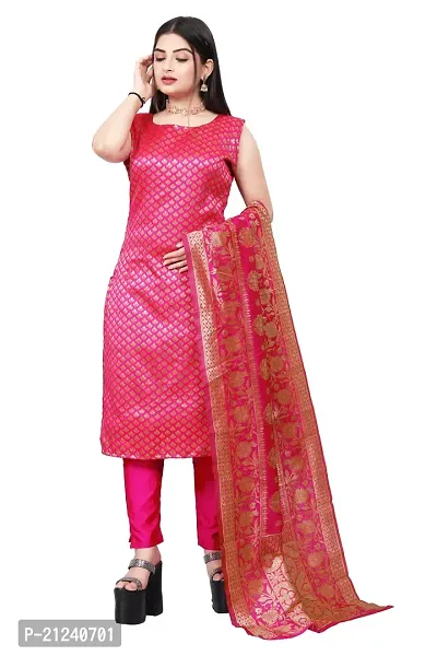 Stylish A-Line Pink Jacquard Jacquard kurta Set