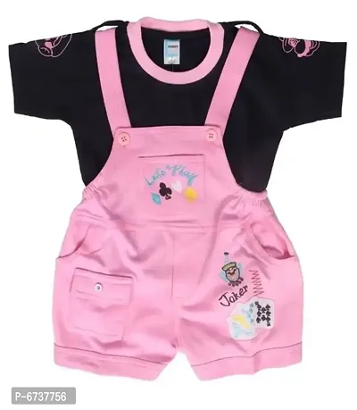 PINK COLOUR KIDS UNISEX DUNGAREE AND JUMPSUIT-thumb0