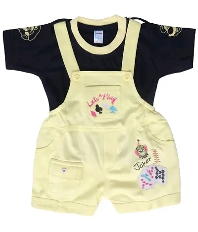 YELLOW COLOUR KIDS UNISEX DUNGAREE AND JUMP SUIT