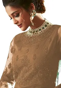 Elegant Golden Heavy Net Embroidered Gown Bottom Set with Dupatta For Women-thumb3