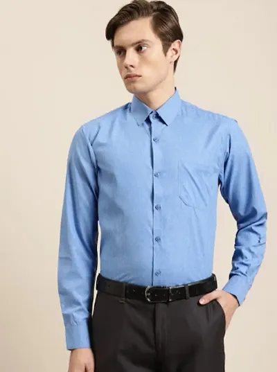 Trendy Solid Cotton Long Sleeve Shirts for Men