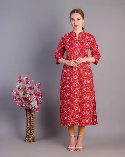 Stylish Cotton Printed A-Line Kurti