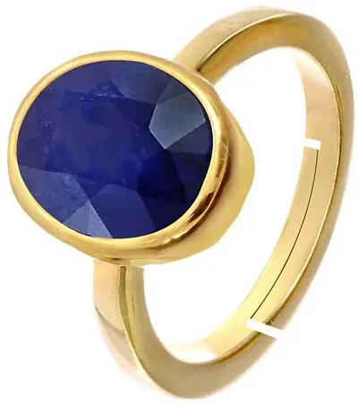 AND CERTIFIED (NEELAM) PLATED ADJUSTABLE RING