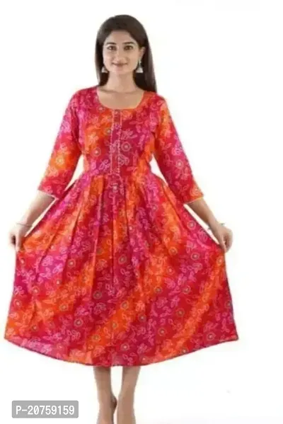 Women Stylish Rayon Slub Anarkali Kurta-thumb0