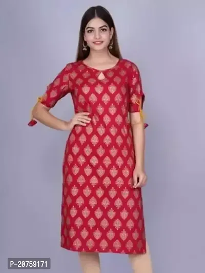 Women Stylish Rayon Slub Anarkali Kurta-thumb0