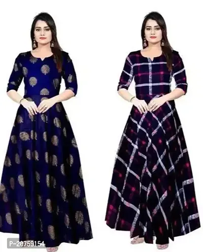 Women Stylish Rayon Slub Anarkali Kurta-thumb0