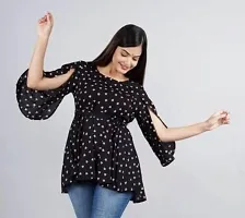 Elegant Black Rayon Self Design Top For Women-thumb4