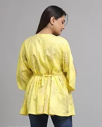 Elegant Yellow Rayon Self Design Top For Women-thumb1