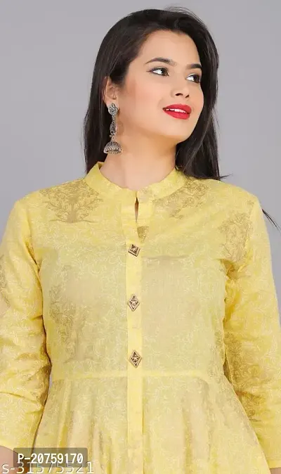 Women Stylish Rayon Slub Anarkali Kurta-thumb0