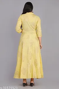 Women Stylish Rayon Slub Anarkali Kurta-thumb2