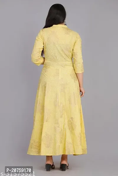 Women Stylish Rayon Slub Anarkali Kurta-thumb3