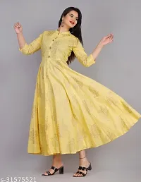 Women Stylish Rayon Slub Anarkali Kurta-thumb1