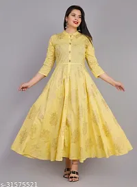 Women Stylish Rayon Slub Anarkali Kurta-thumb3