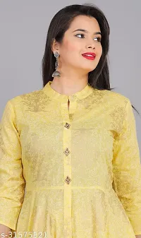 Women Stylish Rayon Slub Anarkali Kurta-thumb3