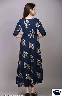 Women Stylish Rayon Slub Anarkali Kurta-thumb2