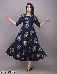 Women Stylish Rayon Slub Anarkali Kurta-thumb3