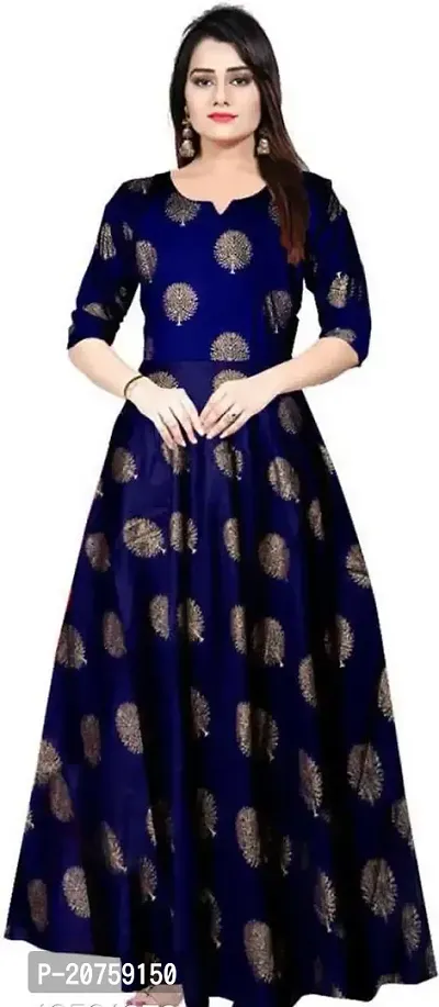 Women Stylish Rayon Slub Anarkali Kurta-thumb2