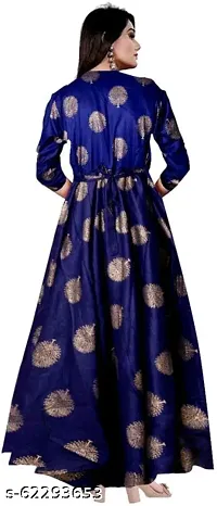 Women Stylish Rayon Slub Anarkali Kurta-thumb2