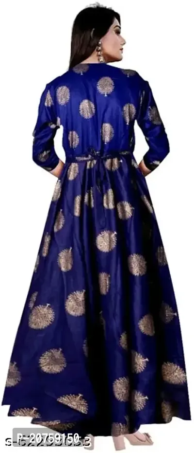 Women Stylish Rayon Slub Anarkali Kurta-thumb3