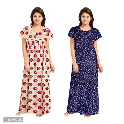 Stunning Cotton Printed Nighty Combo For Women Pack Of 2