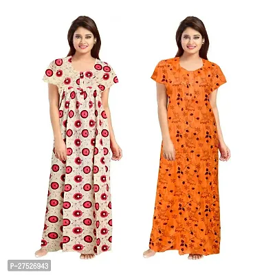 Stunning Cotton Printed Nighty Combo For Women Pack Of 2