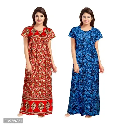 Stunning Cotton Printed Nighty Combo For Women Pack Of 2