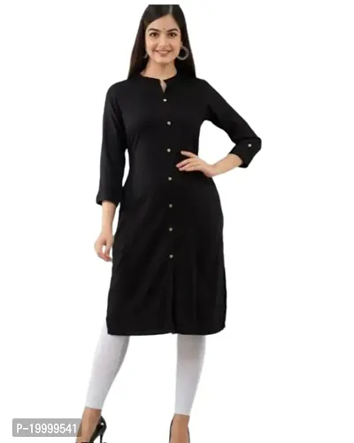 M. D. Garments? Stylish Solid Plain Rayon Straight Casual wear Kurtis with 3/4th Sleeves for Women's