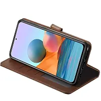 Mobcure Double Shade Flip Cover Pu Leather Flip Case With Card Holder And Magnetic Stand For Samsung Galaxy A14 5G Brown With Blue-thumb4