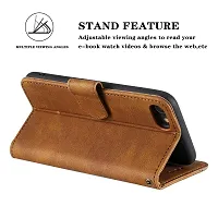 Mobcure Splicing PU Leather Case for Xiaomi Poco M4 5G|Retro Full Protection Premium Flip Cover Wallet Case with Magnetic Closure Kickstand Card Slots (Brown with Gray)-thumb3