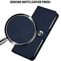 Mobcure Genuine Leather Finish Flip Back Cover Case | Inbuilt Pockets  Stand | Wallet Style | Designer Tich Button Magnet Case for Vivo V20 Pro - Navy Blue-thumb2