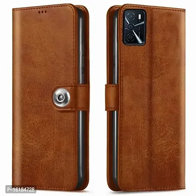 Mobcure Genuine Leather Finish Flip Back Cover Case | Inbuilt Pockets  Stand | Wallet Style | Designer Tich Button Magnet Case for IQOO 9 SE 5G -Tan Color