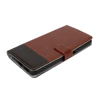 Mobcure Double Shade Flip Cover PU Leather Flip Case with Card Holder and Magnetic Stand for Vivo V23 Pro 5G (Brown with Coffee)-thumb4