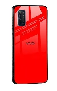 Mobcure Toughened Glass Back for Vivo V20 SE I Plain Case Cover - Red-thumb1