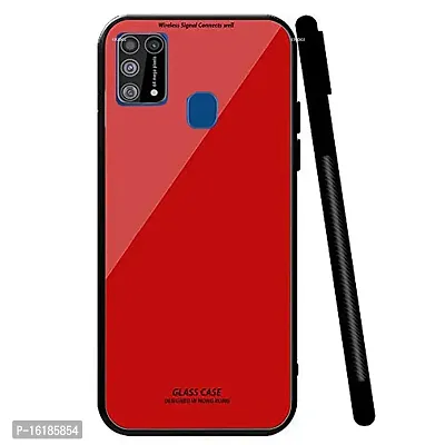 Mobcure Toughened Glass Back for Samsung Galaxy M31 I Plain Case Cover - Red-thumb2
