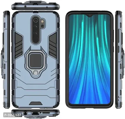 Mobcure D5 Kickstand Heavy Duty Shockproof Armour Rugged Back Case Cover for Xiaomi Redmi Note 8 Pro with Finger Ring Holder (Blue)