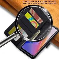 Mobcure Genuine Leather Finish Flip Back Cover Case | Inbuilt Pockets  Stand | Wallet Style | Designer Tich Button Magnet Case for Samsung Galaxy A04e - Z Black-thumb4