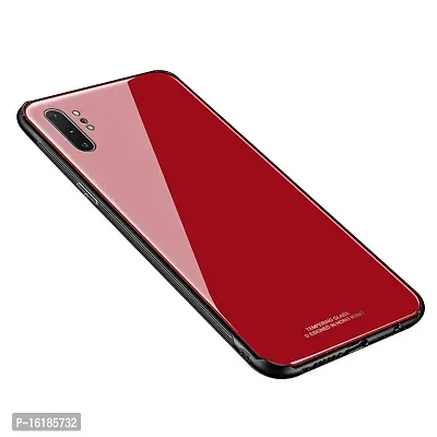 Mobcure Toughened Glass Back for Samsung Galaxy Note 10 I Plain Case Cover - Red