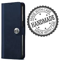 Mobcure Genuine Leather Finish Flip Back Cover Case Inbuilt Pockets Stand Wallet Style Designer Tich Button Magnet Case For Realme C55 Navy Blue-thumb4