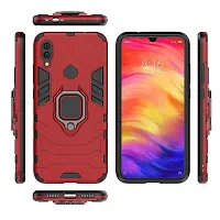 Mobcure Shockproof Rugged Slim Hybrid Magnetic Bracket 360 Ring Holder for Xiaomi Redm Note 7 Pro-Red-thumb2