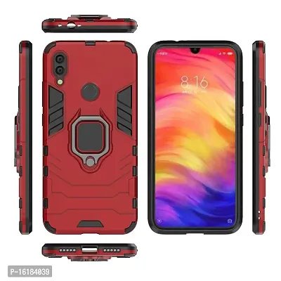 Mobcure Shockproof Rugged Slim Hybrid Magnetic Bracket 360 Ring Holder for Xiaomi Redm Note 7 Pro-Red-thumb3