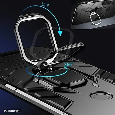 Mobcure Shockproof Rugged Slim Hybrid Magnetic Bracket 360 Ring Holder for Samsung Galaxy A50S-Black-thumb4